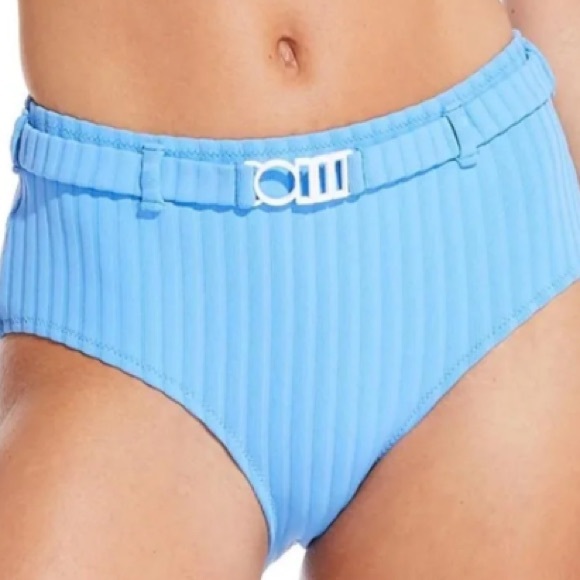 SOLID & STRIPED WOMEN’S LARGE BIKINI BOTTOMS BRIGETTE BELT IS HIGH WAISTED NWT - Picture 2 of 5